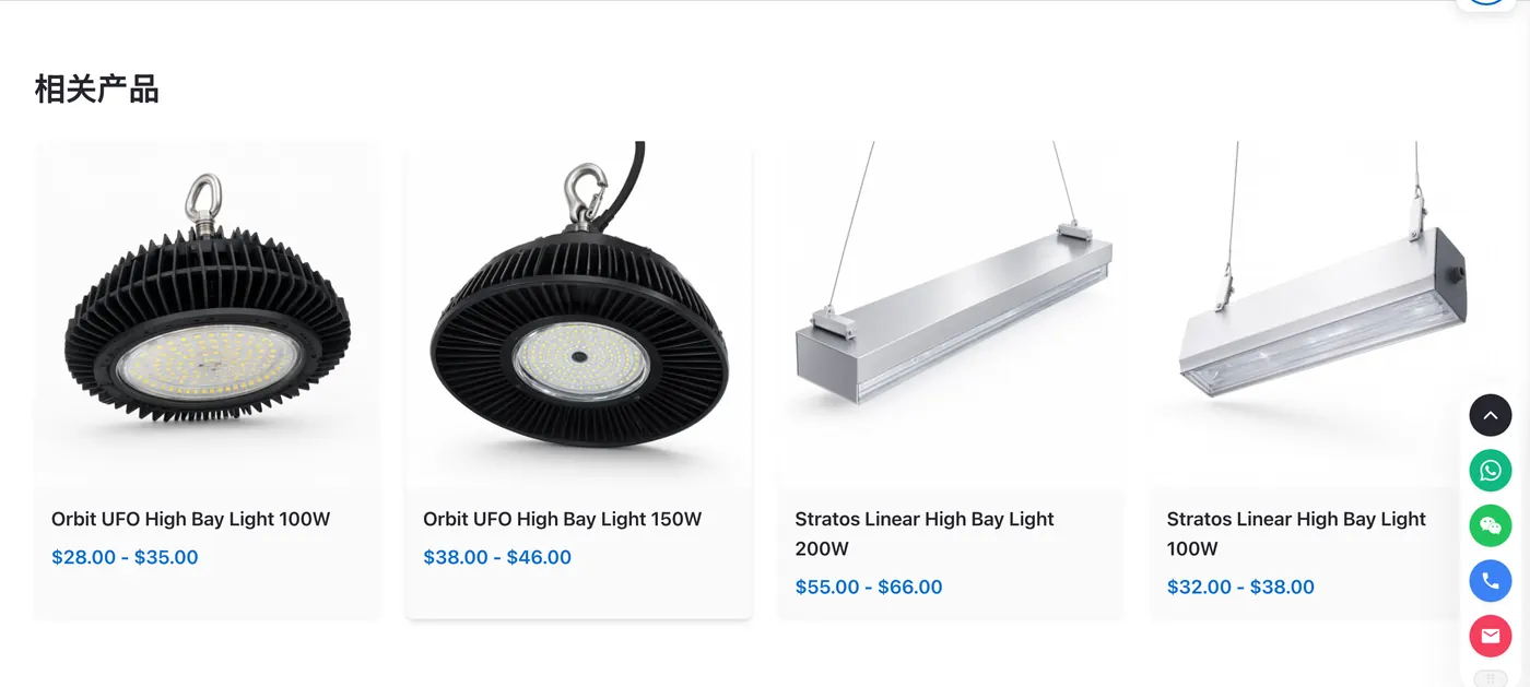 产品详情页底部自动推荐的相关产品